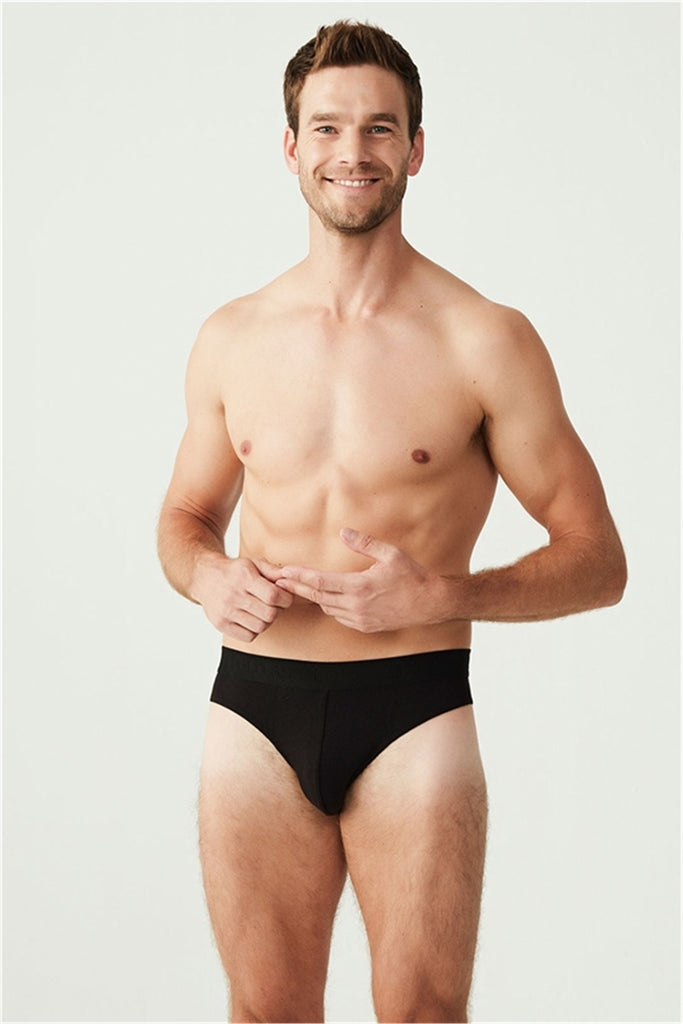 Men's Basic Black Briefs (3 Pieces)