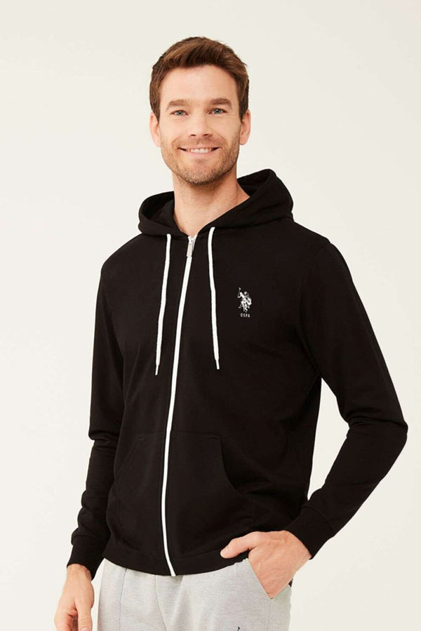 Men's Hooded Black Sweatshirt