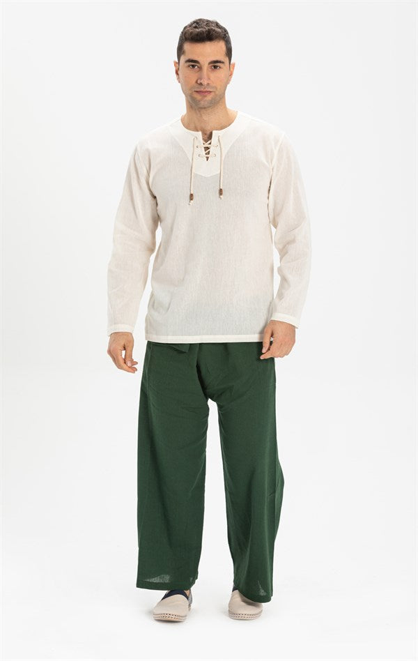 Unisex Green Gauze Thai Pants