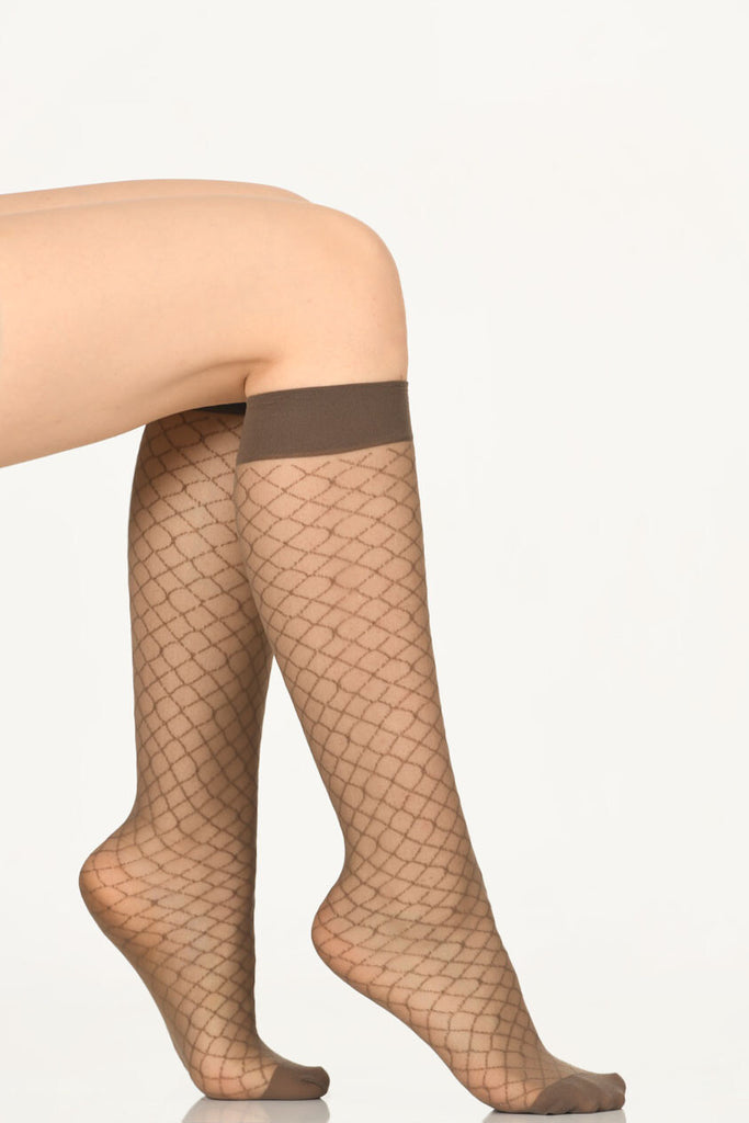 Women's Patterned Mink 20 Denier Socks