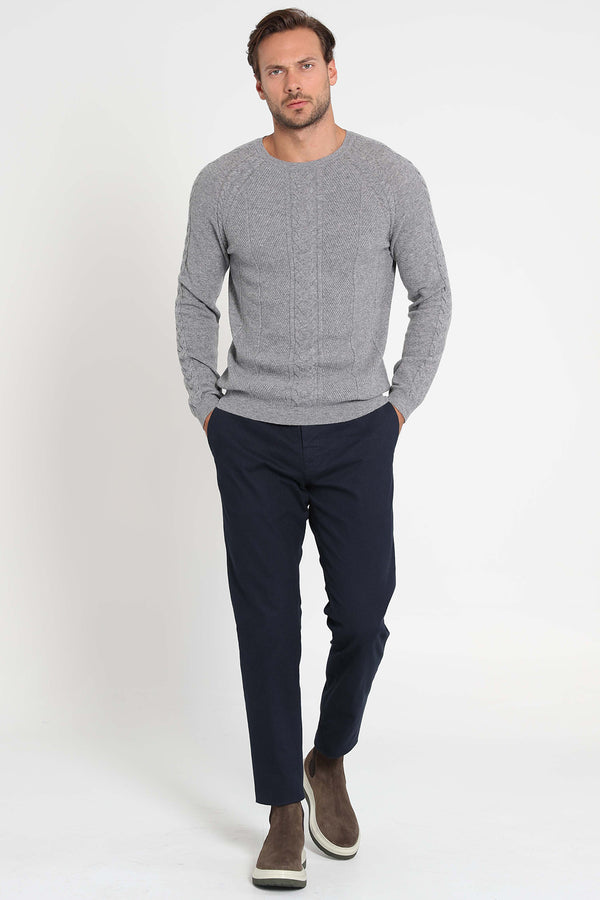 Men's Pocket Navy Blue Slim Fit Pants