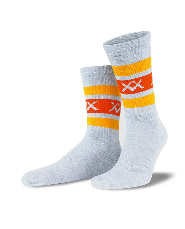 Men's Striped Grey Tennis Socks