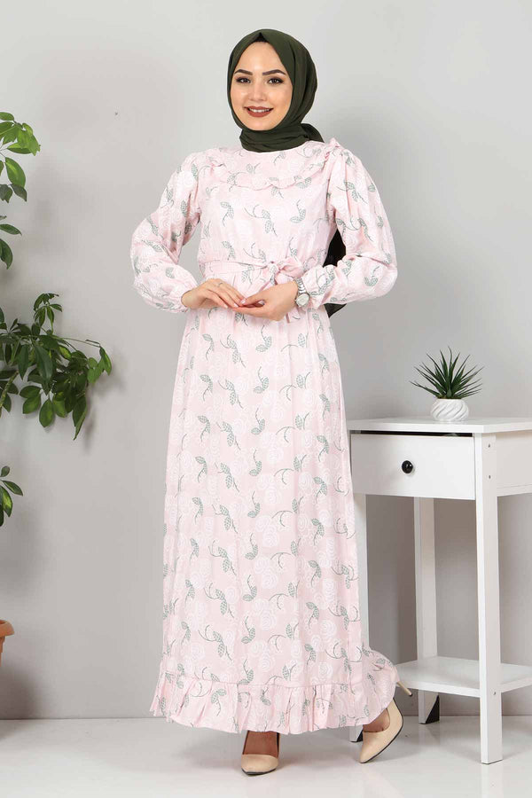 Women's Frill Detail Powder Rose Dress