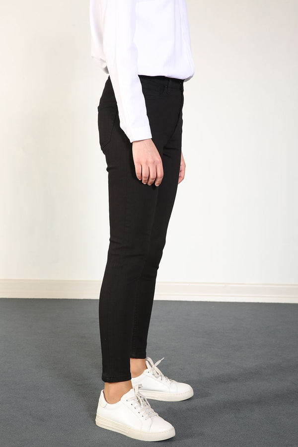 Women's Button Black Skinny Jeans