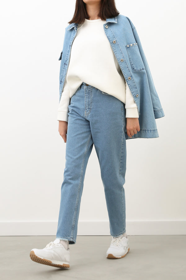 Women's High Waist Blue Mom Jeans