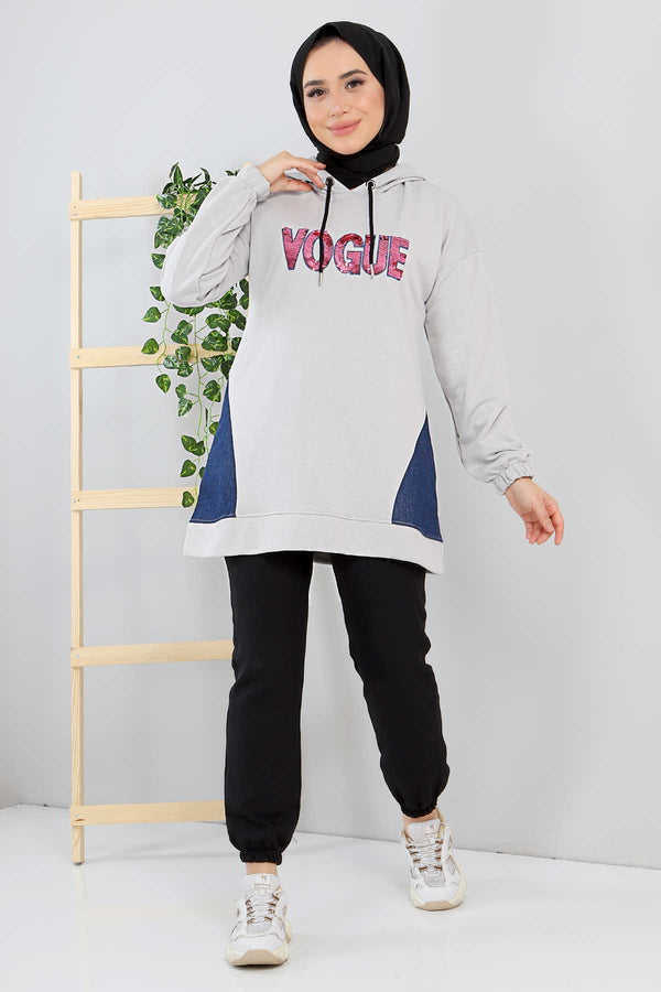 Women's Text Print Grey Sweatshirt