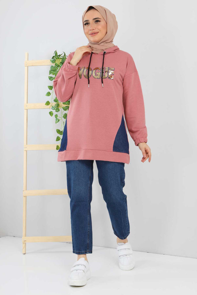 Women's Text Print Pink Sweatshirt