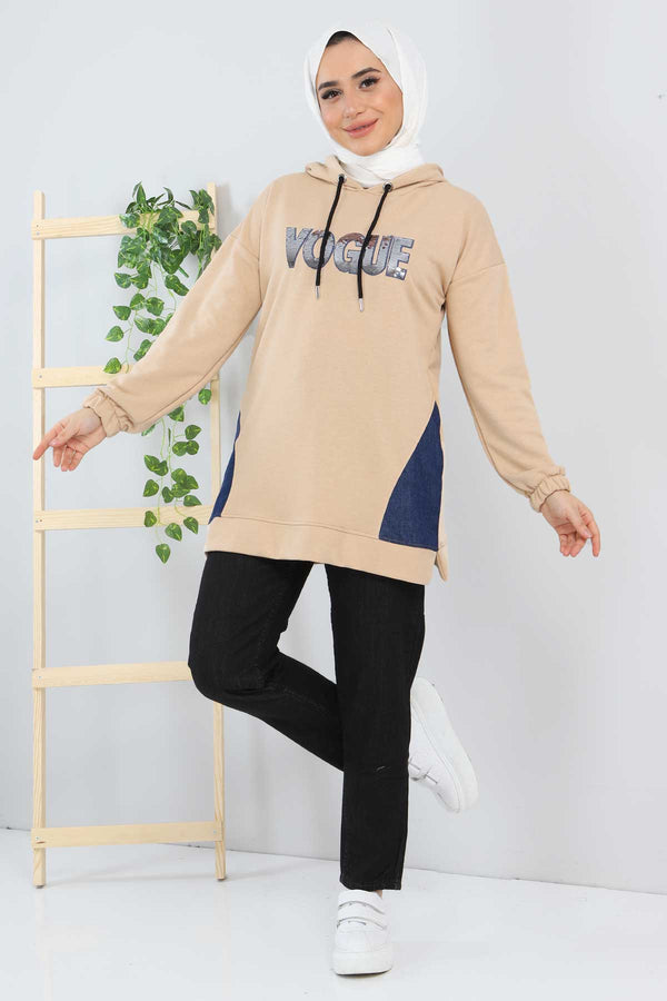 Women's Text Print Mink Sweatshirt
