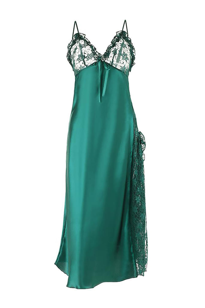 Women's Green Satin Fantasy Nightgown