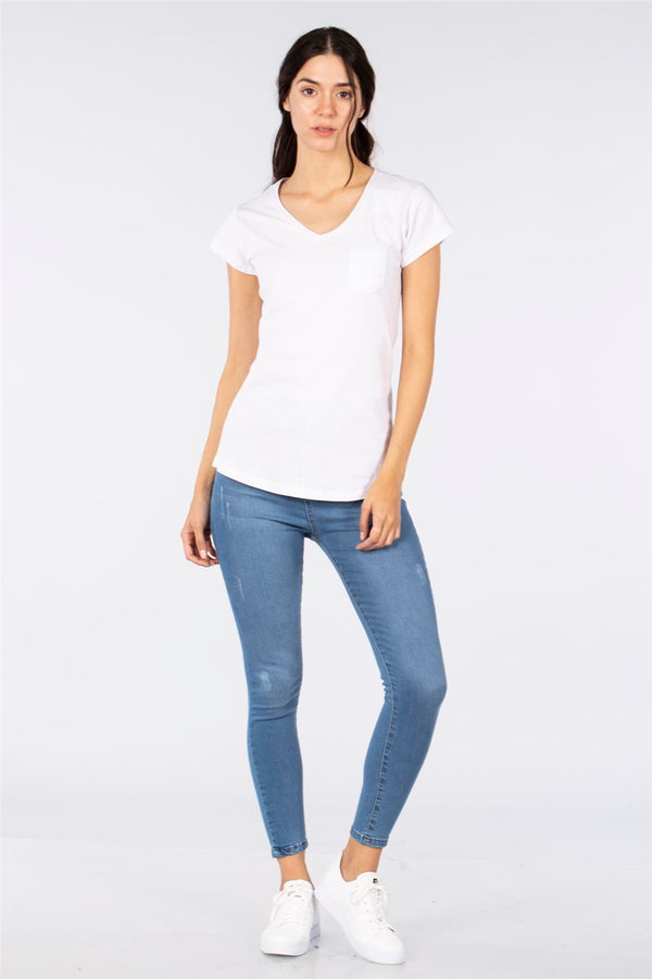 Women's High Waist Dark Ice Blue Jeans