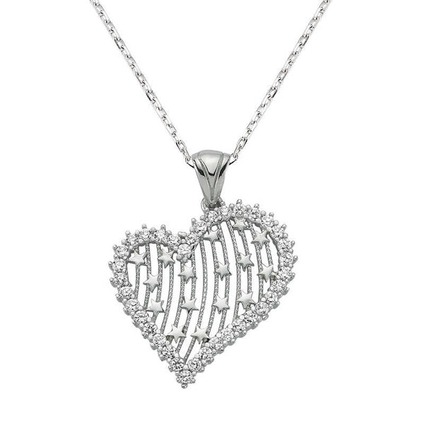 Women's Heart Pendant Silver Necklace