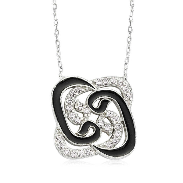 Women's Vav Pendant Silver Necklace