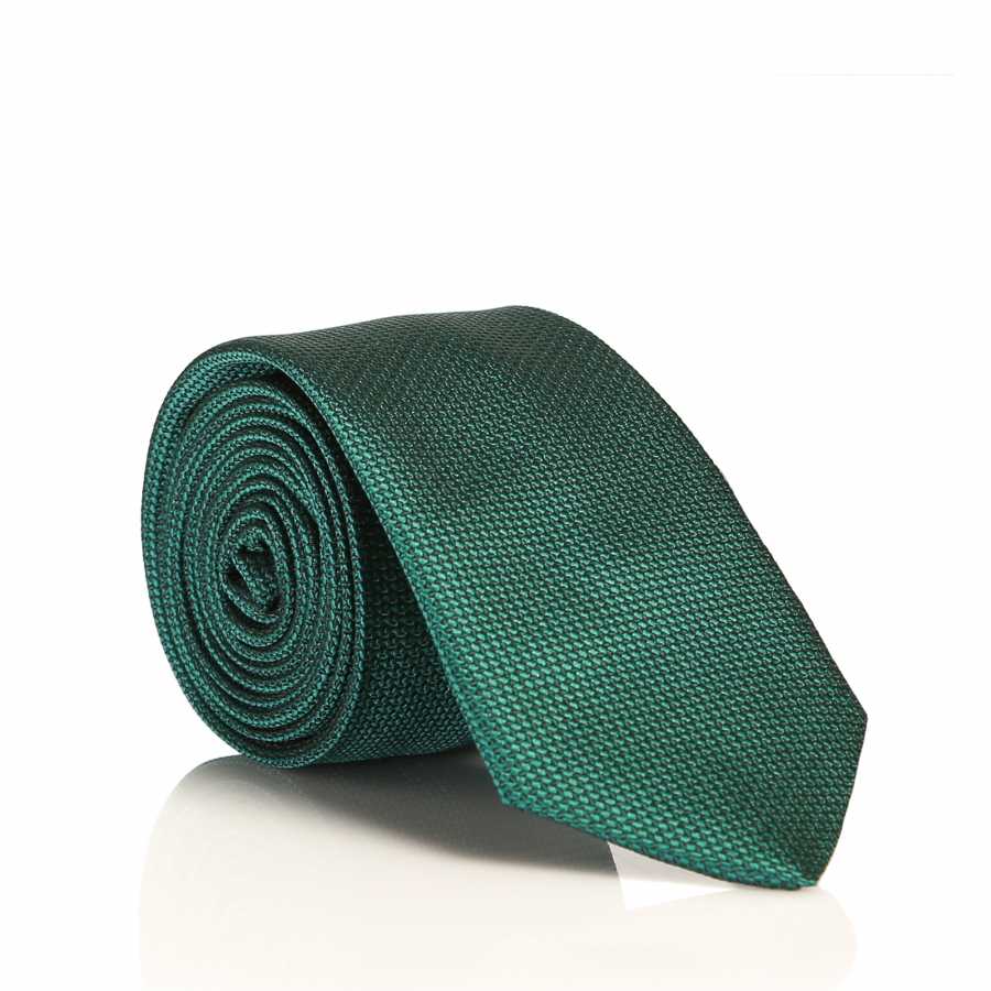 Plain Emerald Green Woven Slim Fit Tie